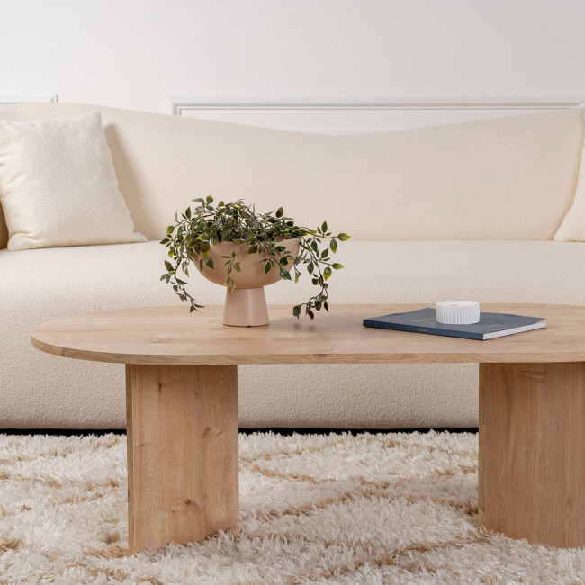 Sam - Table basse ovale en bois 119x60cm 