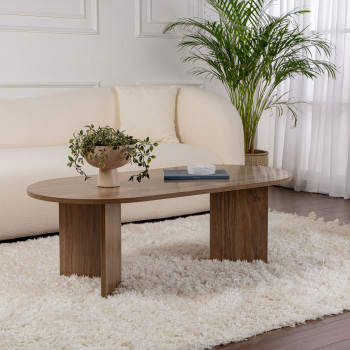 Sam - Table basse ovale en bois 119x60cm 