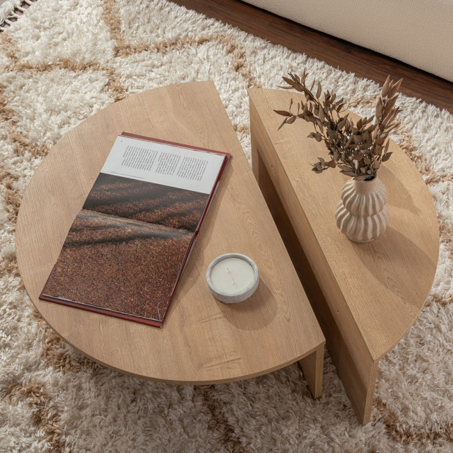 Asya - Lot de 2 tables basses en bois