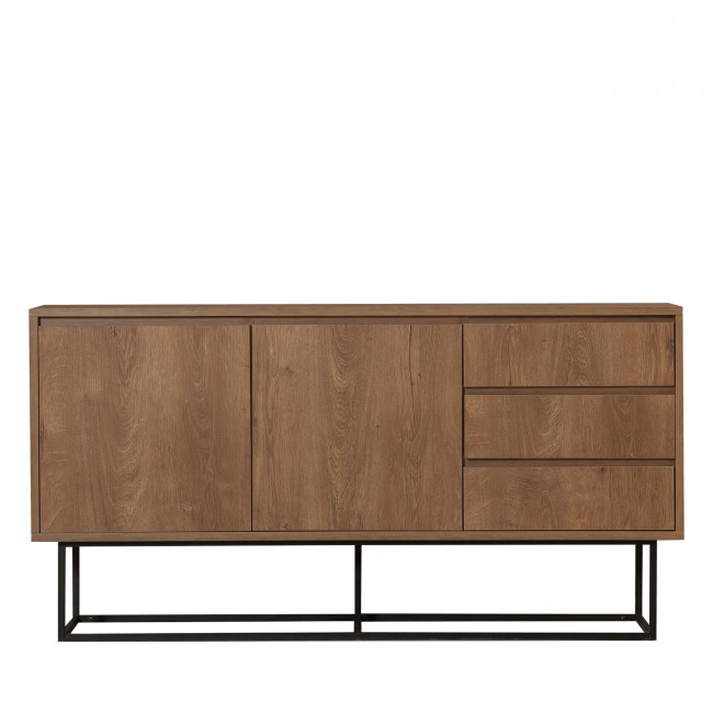 Roa - Buffet 2 portes en bois et métal L140cm