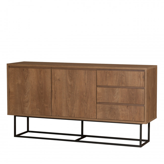 Roa - Buffet 2 portes en bois et métal L140cm