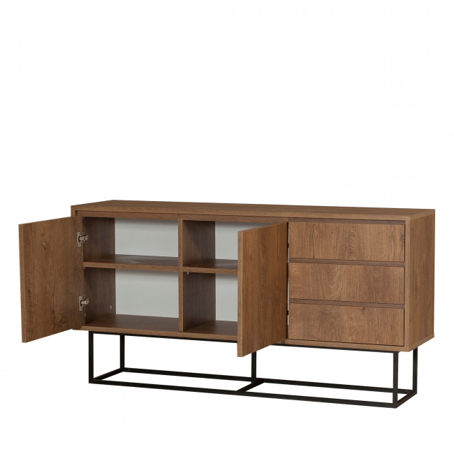 Roa - Buffet 2 portes en bois et métal L140cm