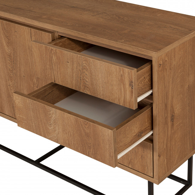 Roa - Buffet 2 portes en bois et métal L140cm