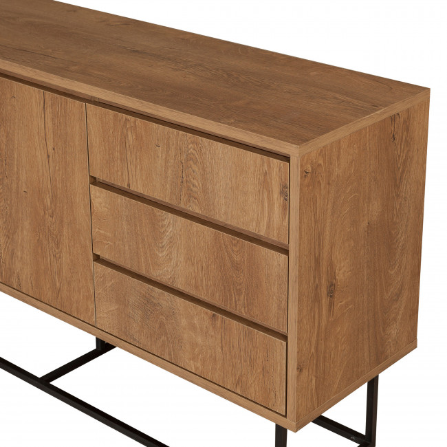 Roa - Buffet 2 portes en bois et métal L140cm
