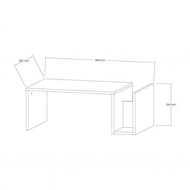 Max - Table basse avec porte magazines effet travertin