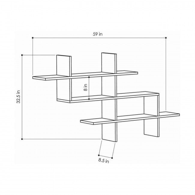 Graph - Étagère murale en bois L150cm