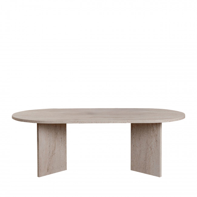 Sam - Table basse ovale effet travertin 119x60cm