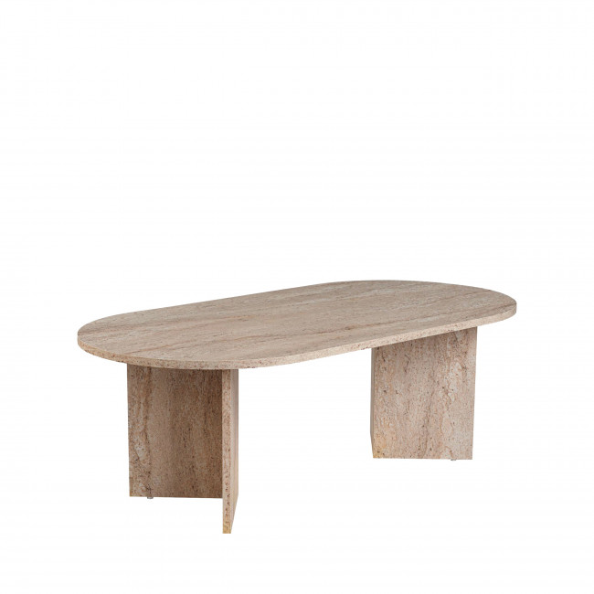 Sam - Table basse ovale effet travertin 119x60cm