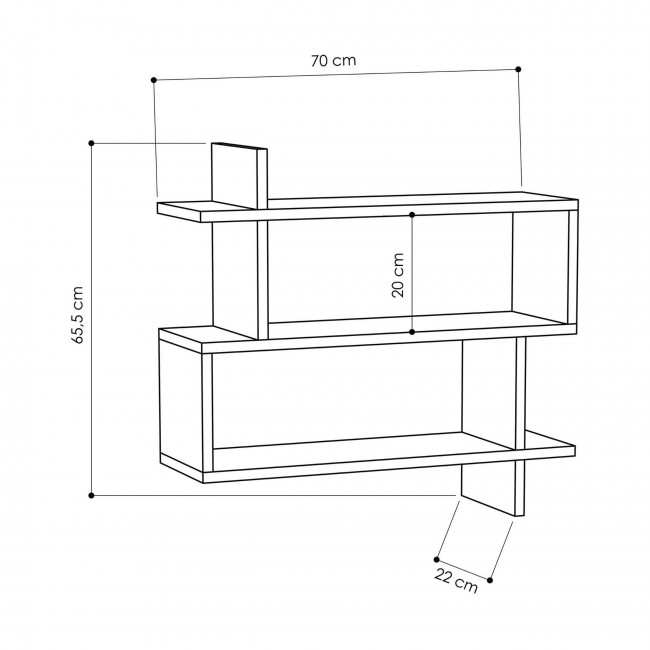 Plex - Étagère murale en bois L70cm
