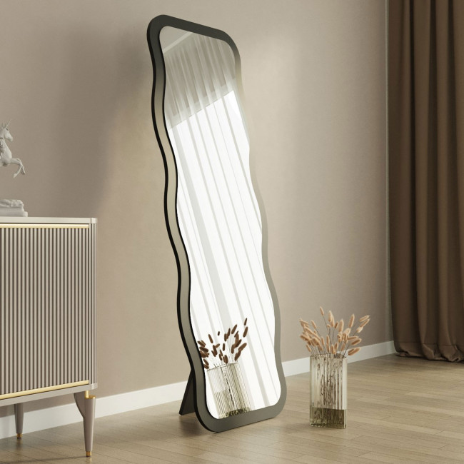 Curvi - Miroir sur pieds en bois 50x160cm