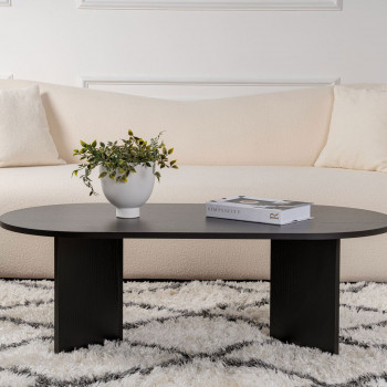 Sam - Table basse ovale en bois 119x60cm 