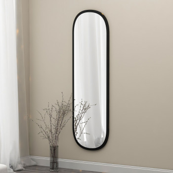Ono - Miroir ovale en bois 37x117cm