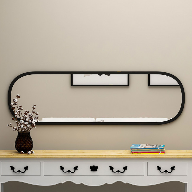 Ono - Miroir ovale en bois 37x117cm