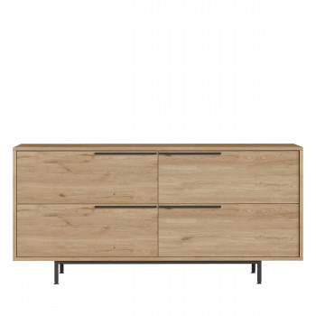 Kai - Buffet 4 portes en bois et métal L160cm