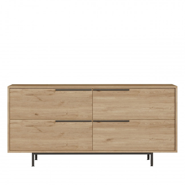 Kai - Buffet 4 portes en bois et métal L160cm