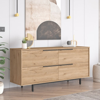 Kai - Buffet 4 portes en bois et métal L160cm