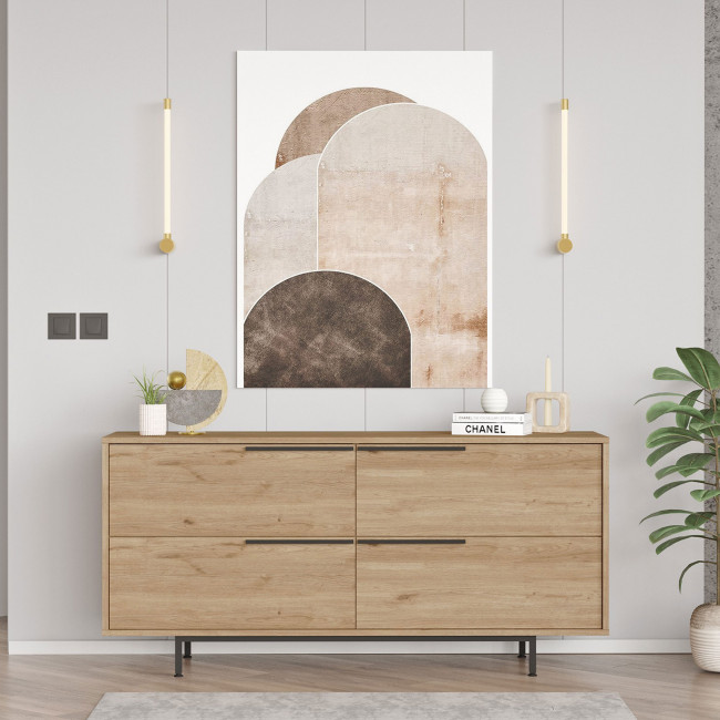 Kai - Buffet 4 portes en bois et métal L160cm