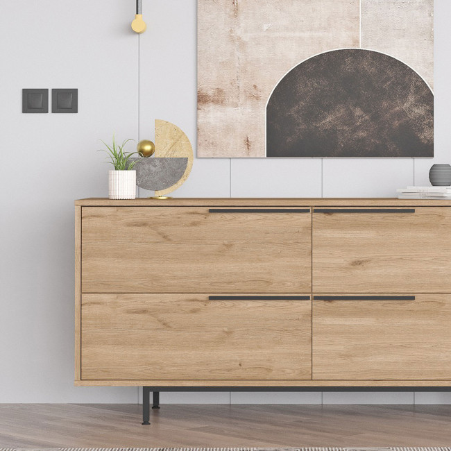 Kai - Buffet 4 portes en bois et métal L160cm