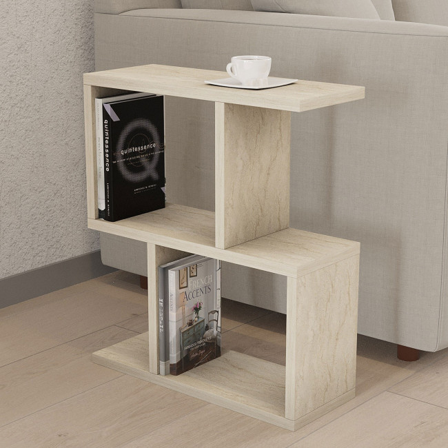 Zed - Table d'appoint effet travertin