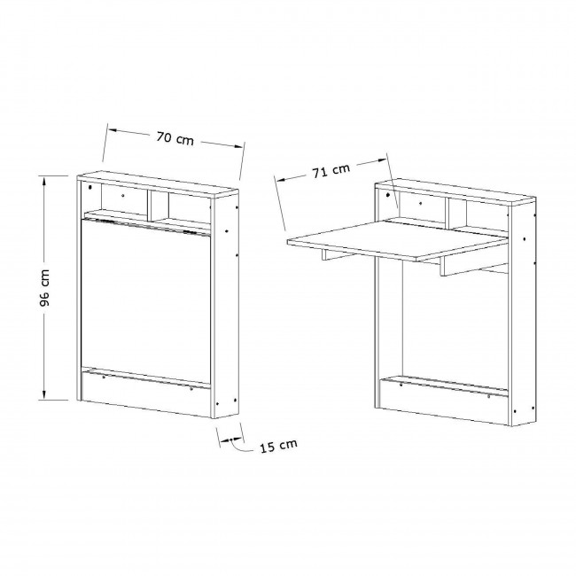 Brock - Table à manger rétractable 2 personnes en bois