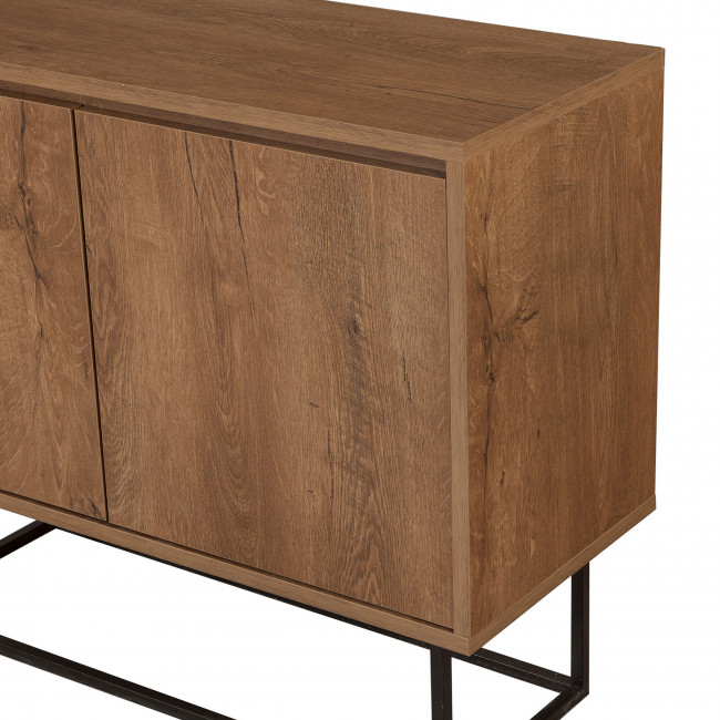 Roa - Buffet 2 portes en bois et métal L90cm