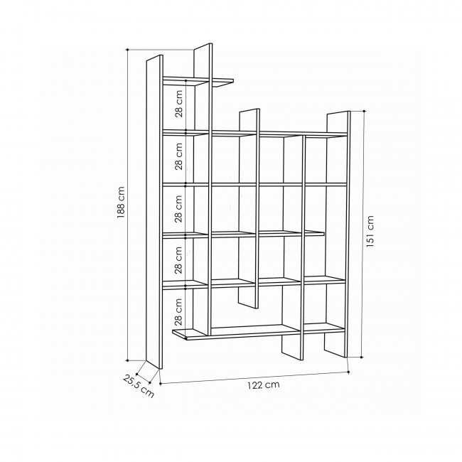 Mako - Étagère en bois H188cm