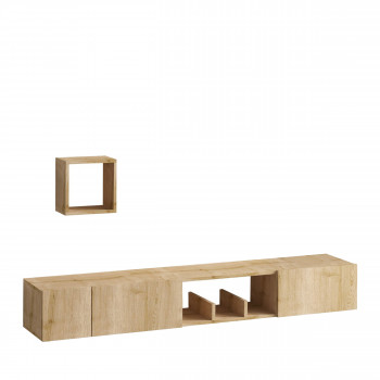 Heavy - Meuble TV suspendu 3 portes en bois L180cm