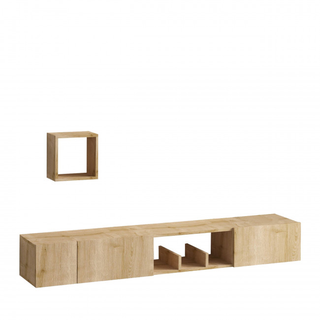 Heavy - Meuble TV suspendu 3 portes en bois L180cm