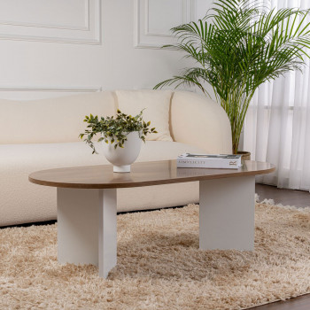 Sam - Table basse ovale en bois 119x60cm
