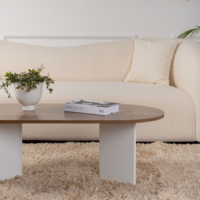 Sam - Table basse ovale en bois 119x60cm