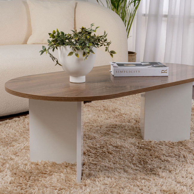 Sam - Table basse ovale en bois 119x60cm