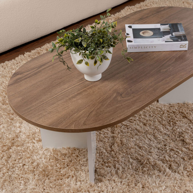 Sam - Table basse ovale en bois 119x60cm