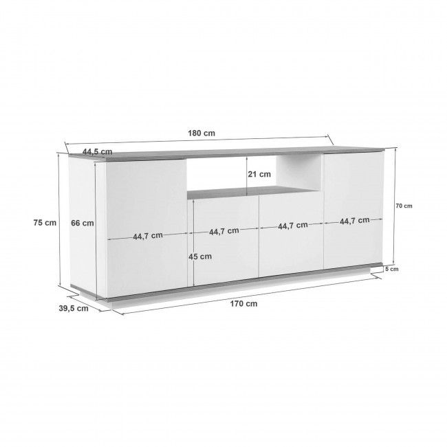 Fritz - Buffet 4 portes en bois L180cm