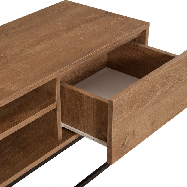 Roa - Meuble TV 2 tiroirs en bois et métal L140cm