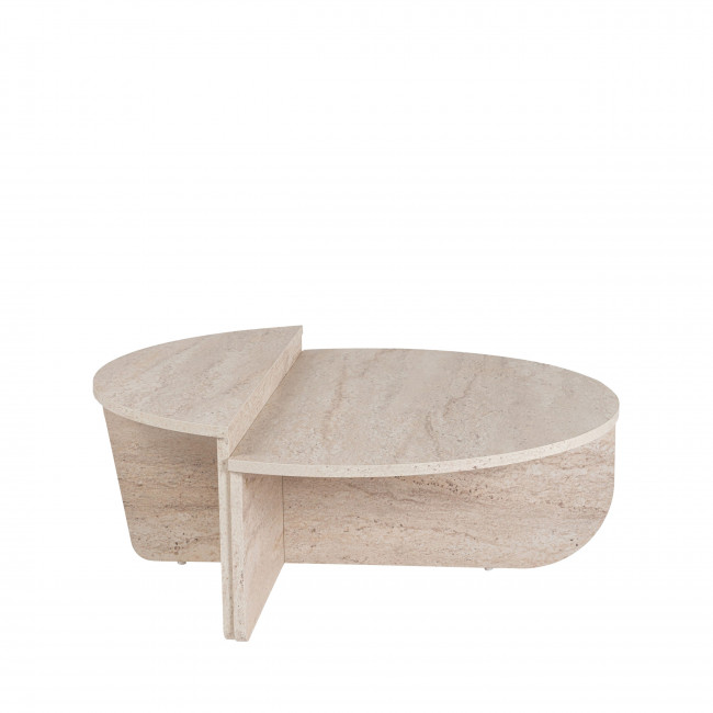 Asya - Lot de 2 tables basses effet travertin