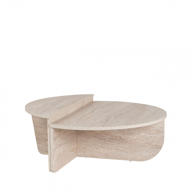Asya - Lot de 2 tables basses effet travertin