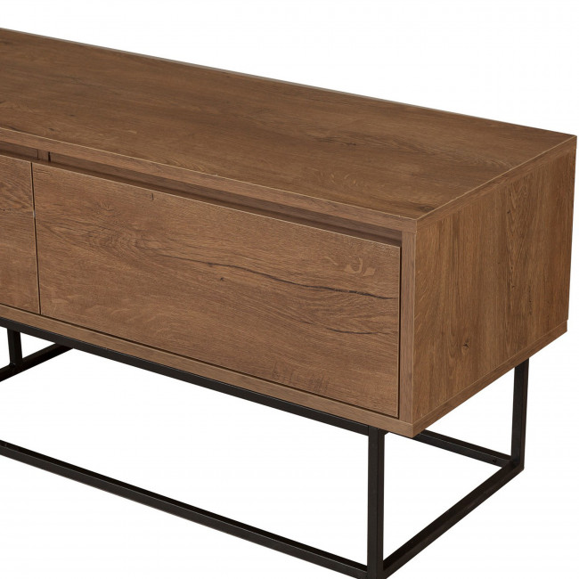Roa - Meuble TV 3 tiroirs en bois et métal L180cm