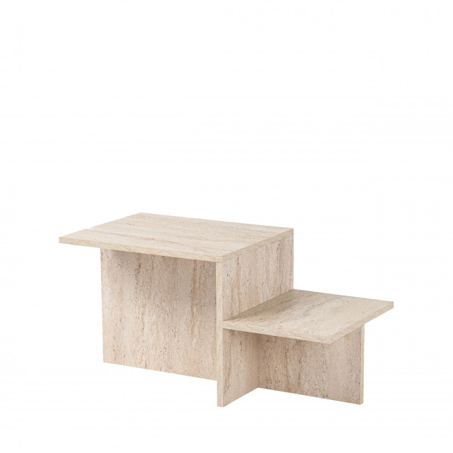 Hemy - Table basse effet travertin