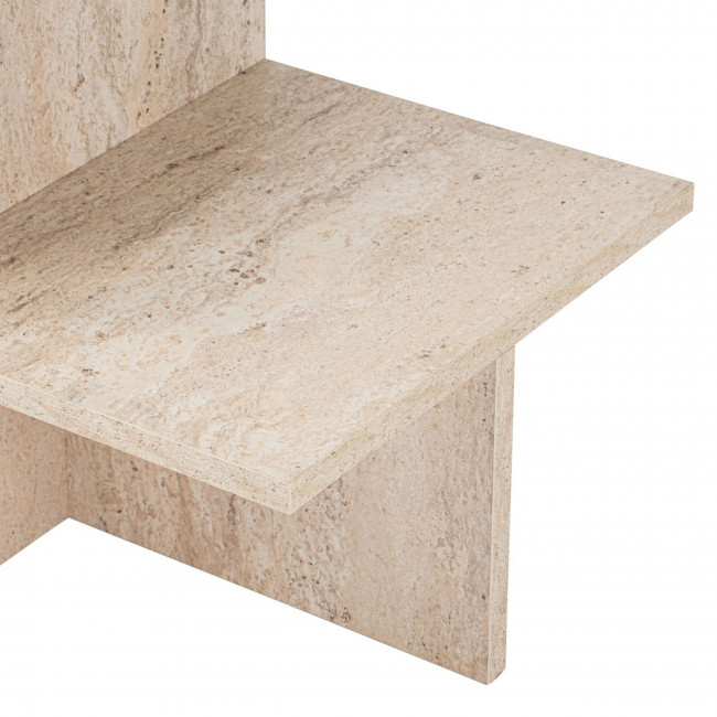 Hemy - Table basse effet travertin