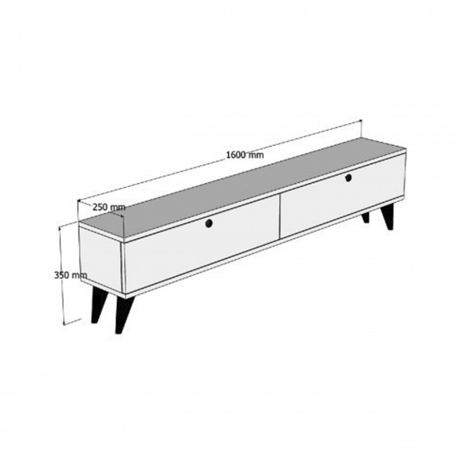 Yara - Meuble TV 2 portes en bois L160cm