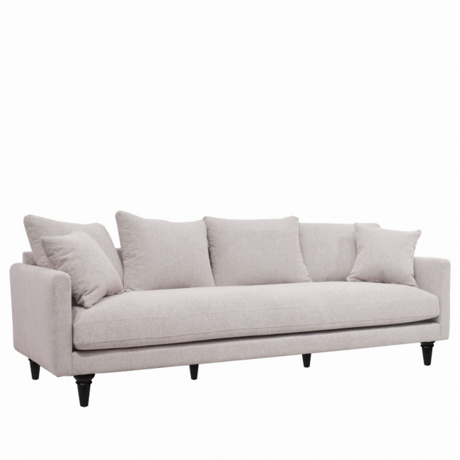 Villabon - Canapé 4 places en tissu pieds tournés