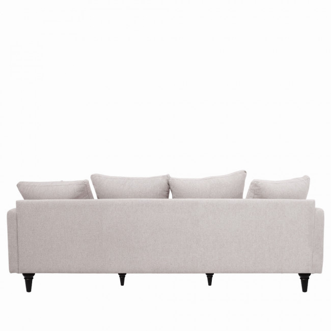 Villabon - Canapé 4 places en tissu pieds tournés