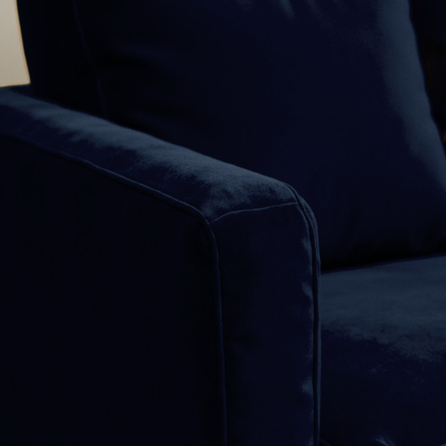 Villabon - Canapé 4 places en velours pieds tournés