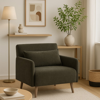 Belushi - Fauteuil convertible en chenille
