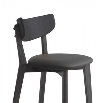 Aude - Lot de 2 chaises de bar en bois et simili H67cm