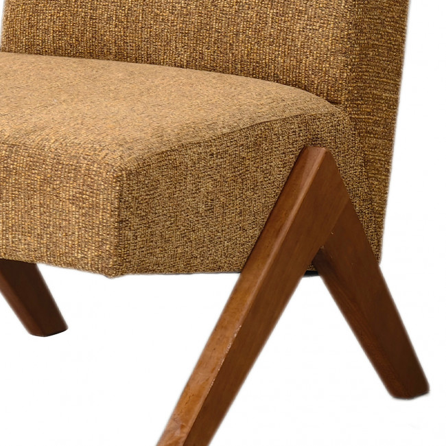 Vinto - Fauteuil en tissu pieds bois