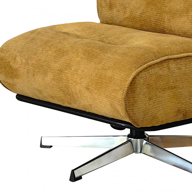 Simon - Fauteuil pivotant en tissu chenille pied étoile