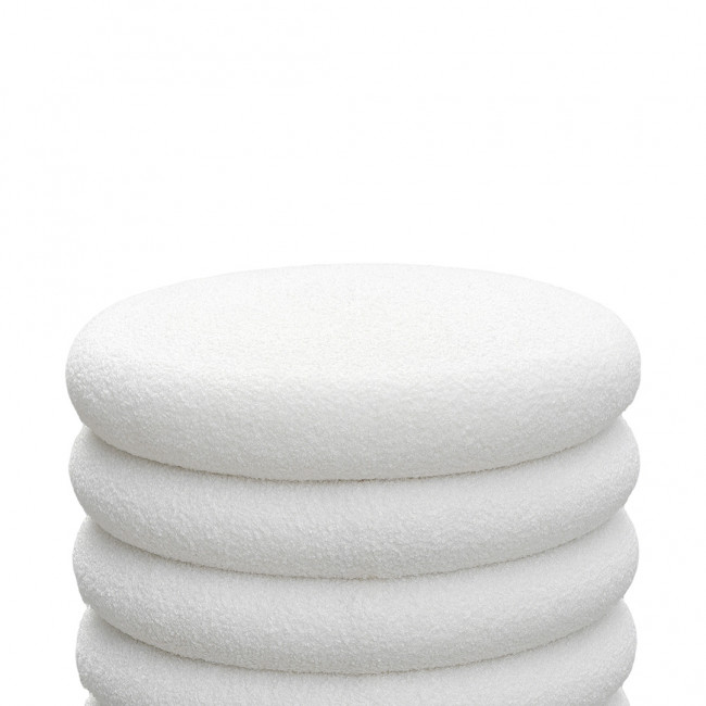 Bubble - Pouf coffre rond en tissu bouclette ø47cm