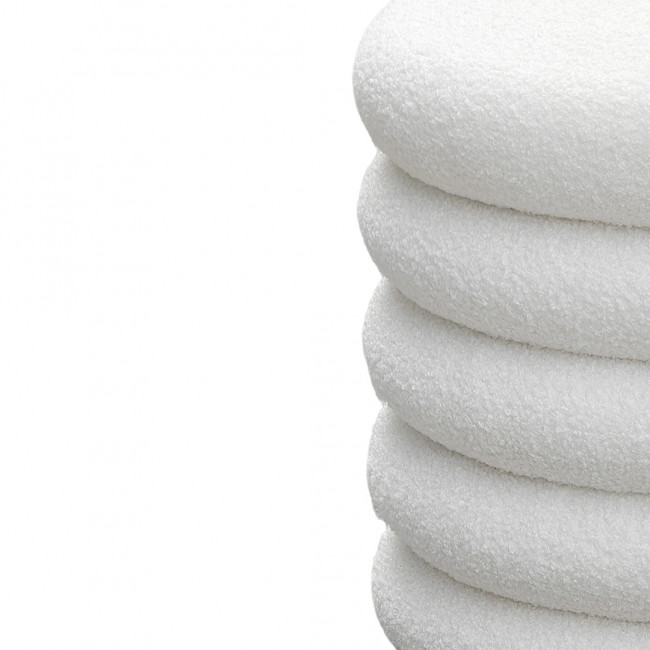 Bubble - Pouf coffre rond en tissu bouclette ø47cm