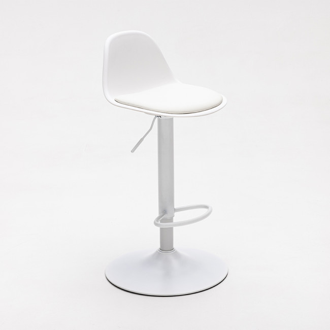 Tebar - Lot de 2 chaises de bar réglables en simili et métal H61-83cm